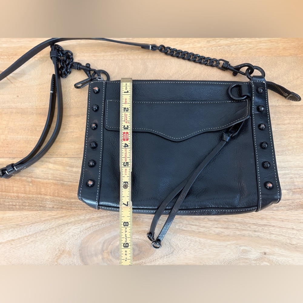 Rebecca Minkoff Womens MAB Studded Crossbody Bag Chain Strap Leather Black OS - Picture 10 of 10